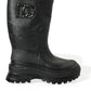 Dolce & Gabbana Sleek Metallic Rubber Rain Boots with DG Logo