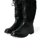 Dolce & Gabbana Sleek Black Shearling Mid Calf Boots