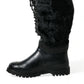 Dolce & Gabbana Sleek Black Shearling Mid Calf Boots