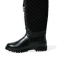 Dolce & Gabbana Elegant Quilted Lace-Up Rain Boots