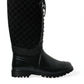 Dolce & Gabbana Elegant Quilted Lace-Up Rain Boots