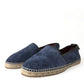 Dolce & Gabbana Elegant Navy Suede Leather Espadrilles