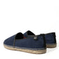 Dolce & Gabbana Elegant Navy Suede Leather Espadrilles