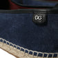 Dolce & Gabbana Elegant Navy Suede Leather Espadrilles