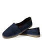 Dolce & Gabbana Elegant Navy Suede Leather Espadrilles