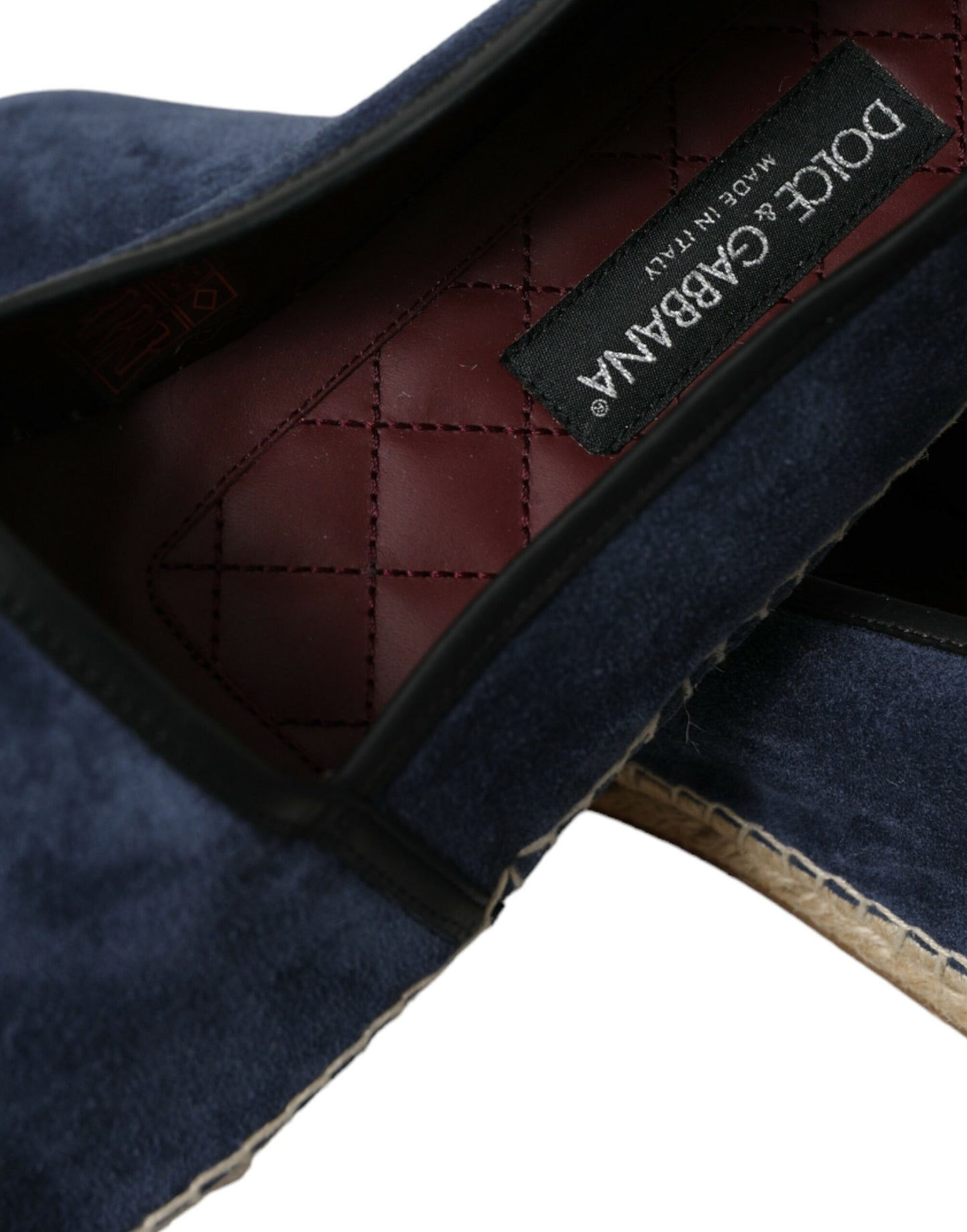 Dolce & Gabbana Elegant Navy Suede Leather Espadrilles