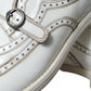 Dolce & Gabbana Elegant White Leather Derby Dress Shoes