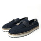 Dolce & Gabbana Elegant Navy Blue Fabric Loafers