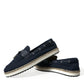 Dolce & Gabbana Elegant Navy Blue Fabric Loafers