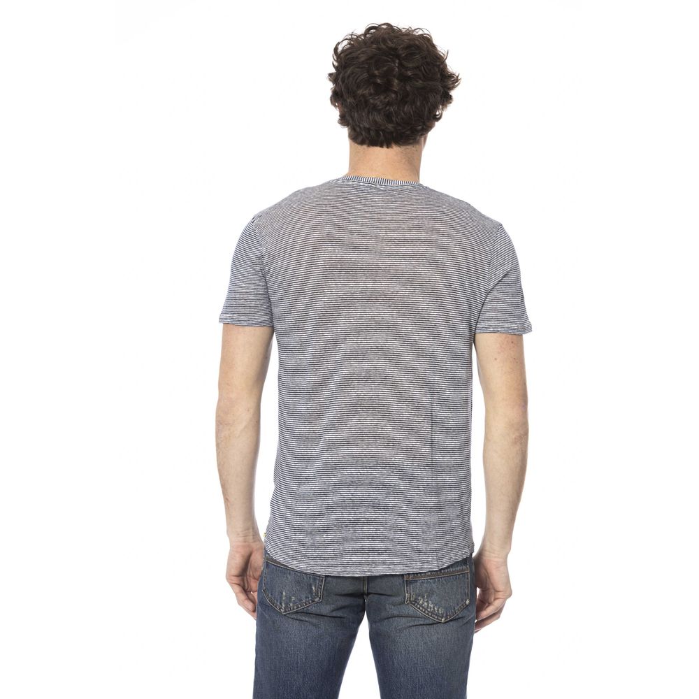 Distretto12 Blue Linen Men T-Shirt