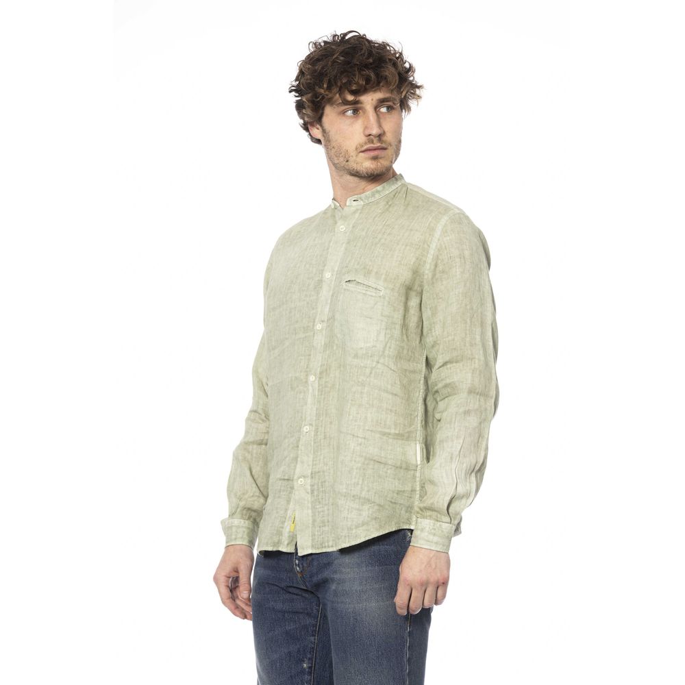 Distretto12 Green Linen Men Shirt