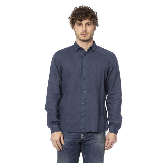 Distretto12 Blue Linen Men Shirt