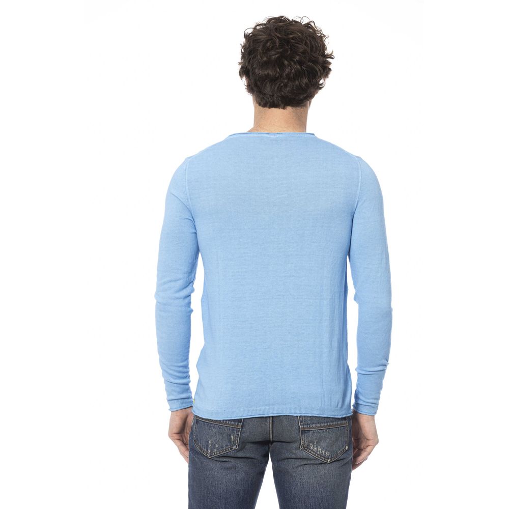 Distretto12 Light Blue Cotton Men Sweater