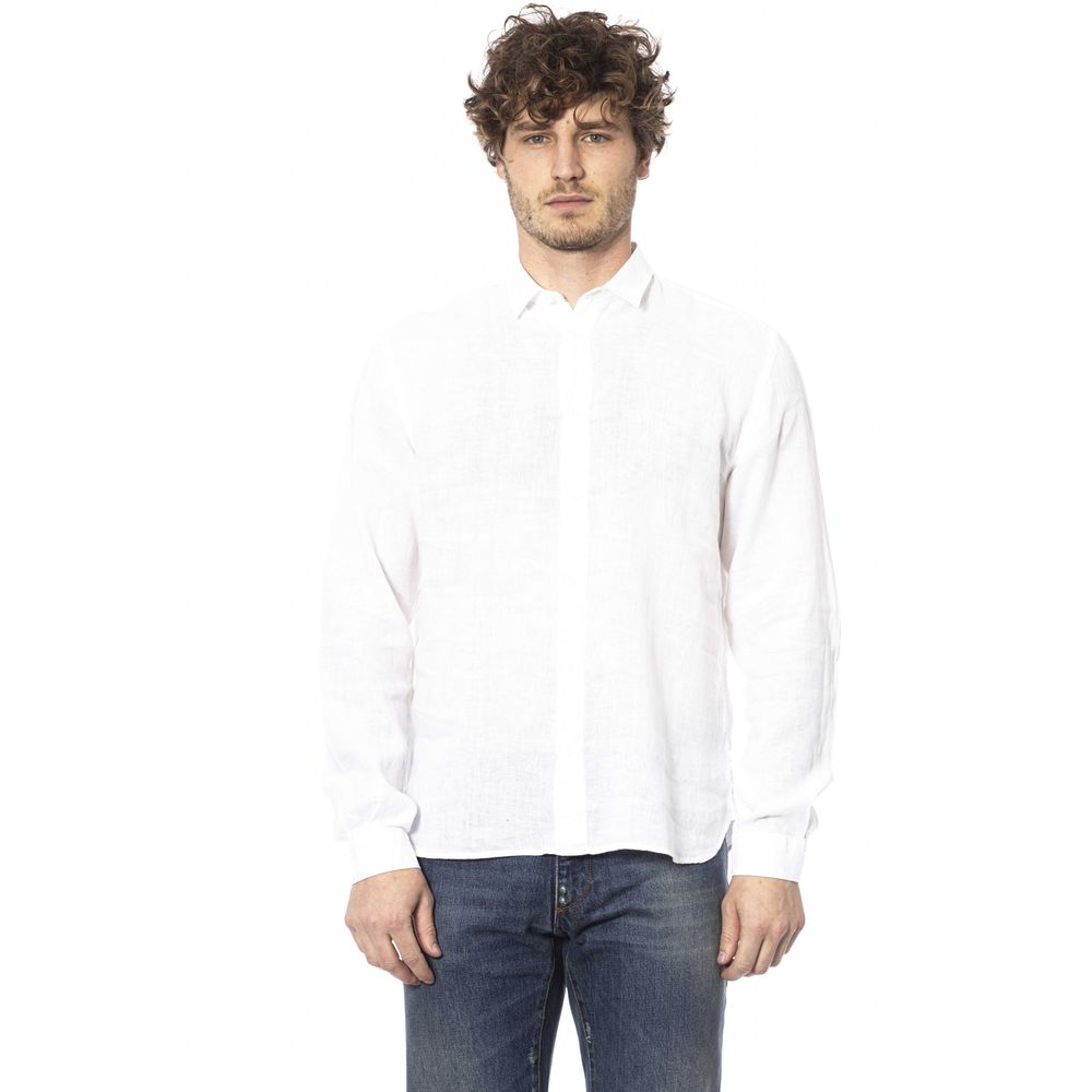 Distretto12 White Linen Men Shirt