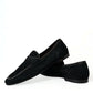 Dolce & Gabbana Elegant Velvet Black Loafers for Men