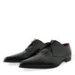 Dolce & Gabbana Elegant Black Leather Derby Dress Shoes