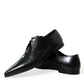 Dolce & Gabbana Elegant Black Leather Derby Dress Shoes