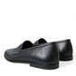 Dolce & Gabbana Elegant Black Embroidered Loafers