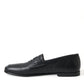 Dolce & Gabbana Elegant Black Embroidered Loafers