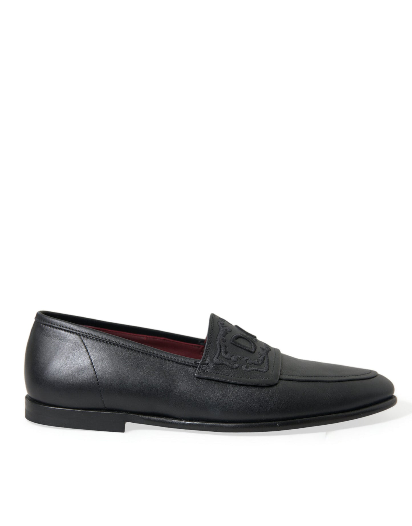 Dolce & Gabbana Elegant Black Embroidered Loafers