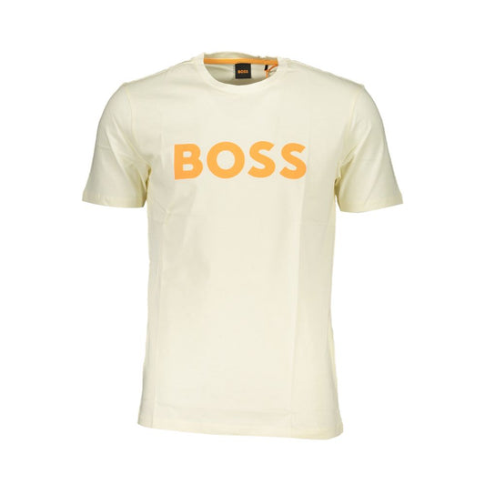 Hugo Boss Beige Cotton Men T-Shirt