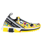 Dolce & Gabbana Jewel-Embellished Stretch Sneakers in Sunny Yellow