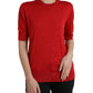 Dolce & Gabbana Silk Red Crew Neck Top