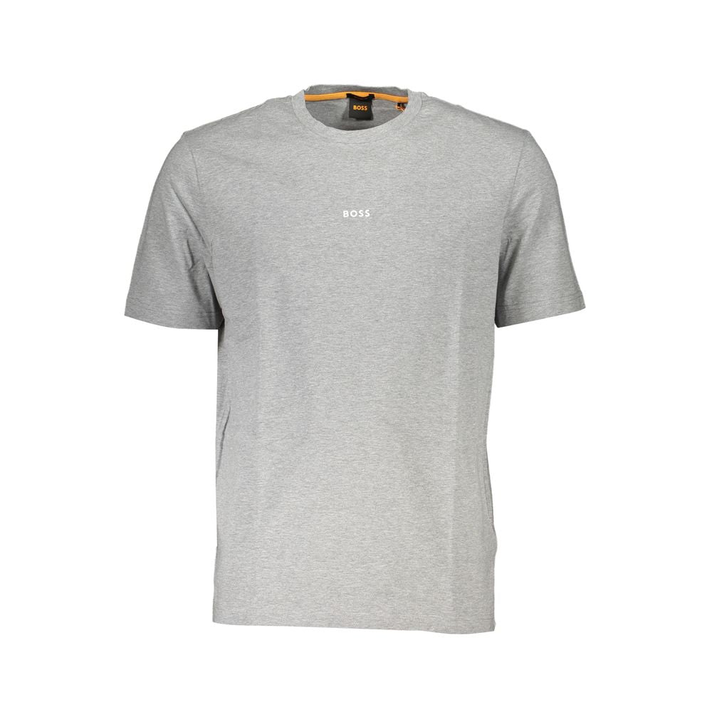 Hugo Boss Gray Cotton Men T-Shirt