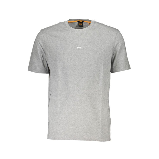 Hugo Boss Gray Cotton Men T-Shirt