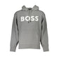 Hugo Boss Elegant Gray Hooded Sweatshirt with Logo