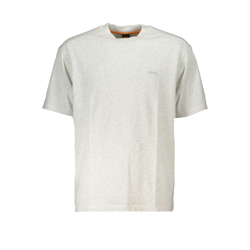 Hugo Boss Gray Cotton Men T-Shirt