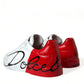 Dolce & Gabbana Elegant White and Red Calfskin Sneakers