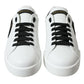 Dolce & Gabbana Black & White Leather Low Top Sneakers