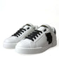 Dolce & Gabbana Black & White Leather Low Top Sneakers