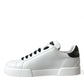 Dolce & Gabbana Black & White Leather Low Top Sneakers