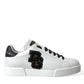 Dolce & Gabbana Black & White Leather Low Top Sneakers