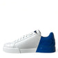 Dolce & Gabbana Elegant White and Blue Low-Top Sneakers