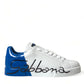 Dolce & Gabbana Elegant White and Blue Low-Top Sneakers