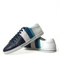 Dolce & Gabbana Elegant White and Blue Leather Sneakers