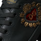 Dolce & Gabbana Elegant Black and Gold Leather Sneakers