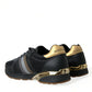 Dolce & Gabbana Elegant Low Top Leather Trainers - Black & Gold