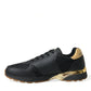 Dolce & Gabbana Elegant Low Top Leather Trainers - Black & Gold