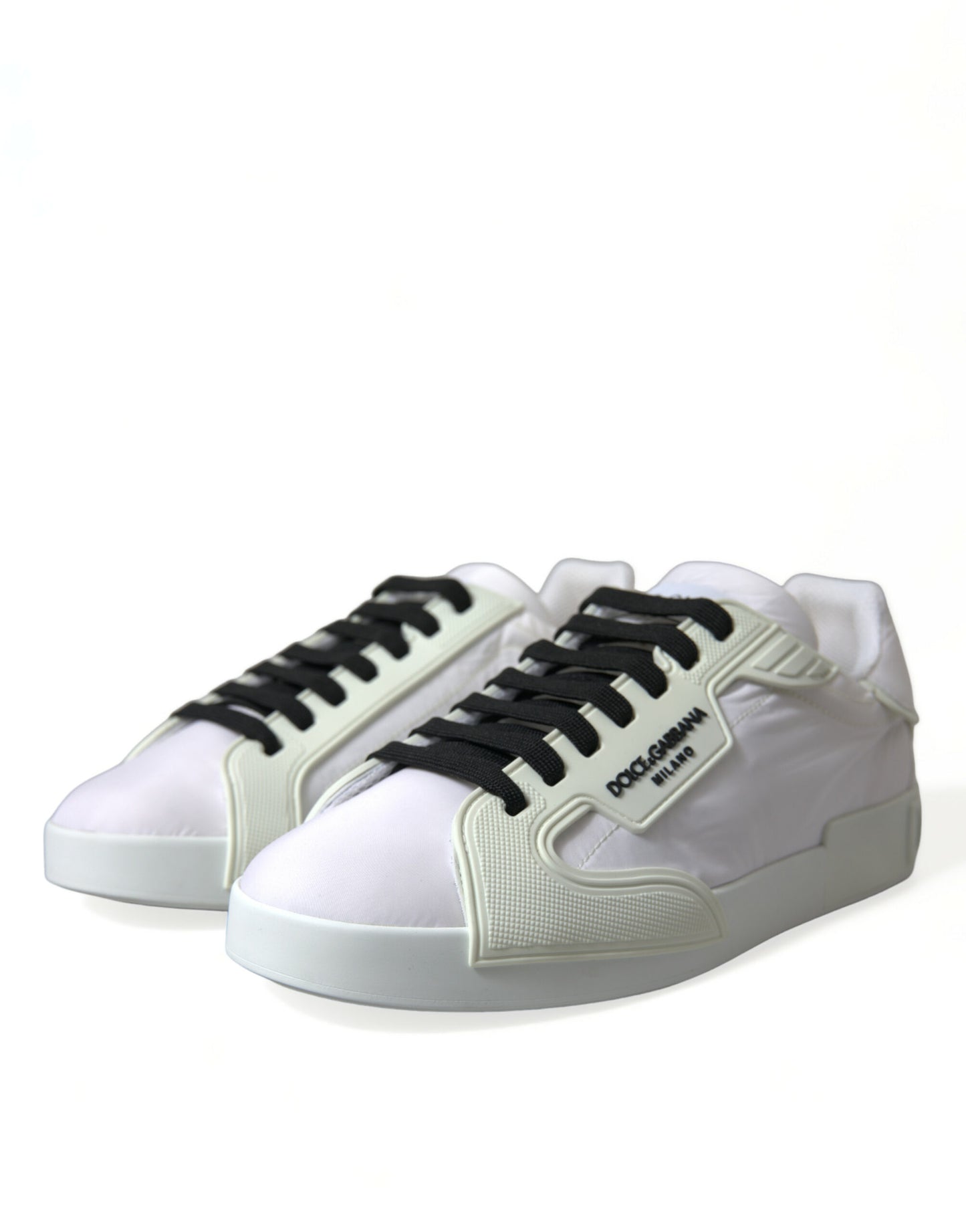 Dolce & Gabbana Elegant Off-White Leather Sneakers