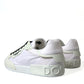 Dolce & Gabbana Elegant Off-White Leather Sneakers