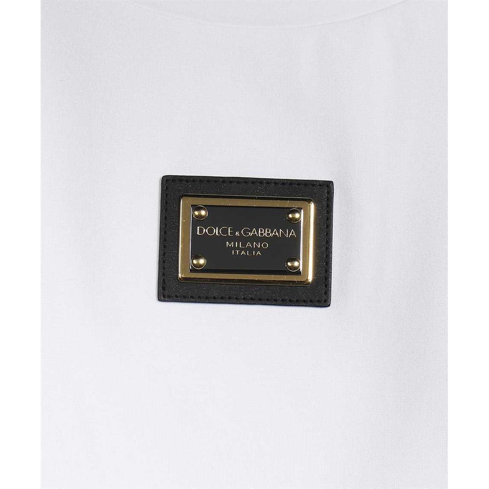 Dolce & Gabbana Elegant Over Fit White Cotton Tee