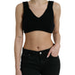 Dolce & Gabbana Elegant Black Cashmere Bustier Crop Top