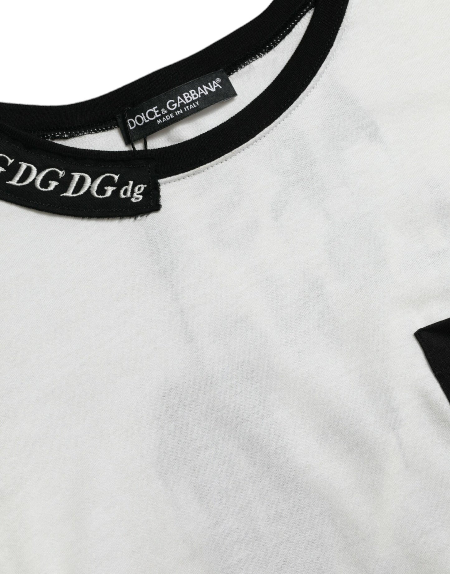 Dolce & Gabbana Chic Monochrome Crew Neck Tee