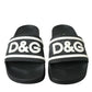 Dolce & Gabbana Chic Black Logo Embossed Rubber Slides