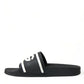 Dolce & Gabbana Chic Black Logo Embossed Rubber Slides