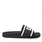 Dolce & Gabbana Chic Black Logo Embossed Rubber Slides